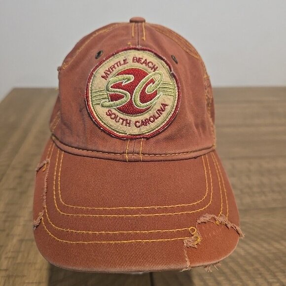 Myrtle Beach South Carolina Patch Distressed Dad Hat Cap Strapback Adjustable - Picture 1 of 9